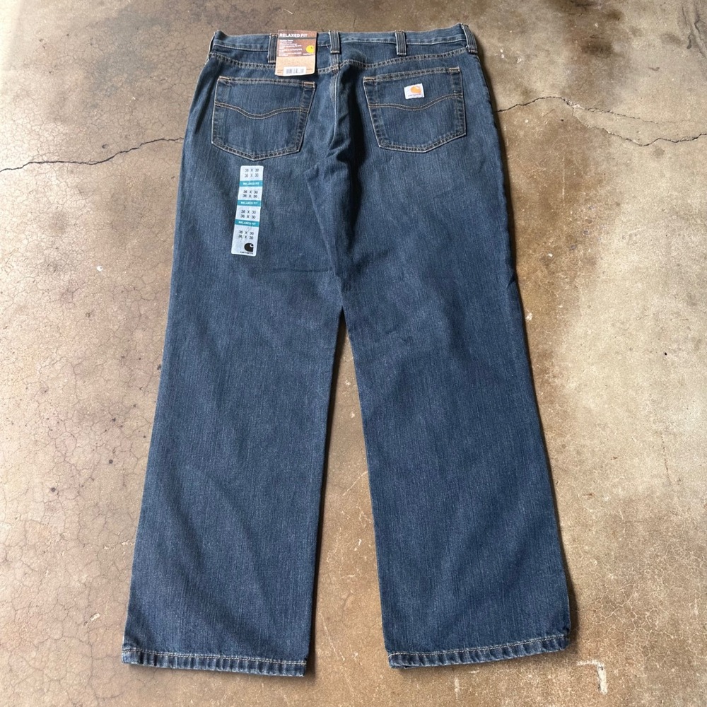 Carhartt Holter Jeans Mens 36x30 Blue New Relaxed Fit Straight Leg 101483